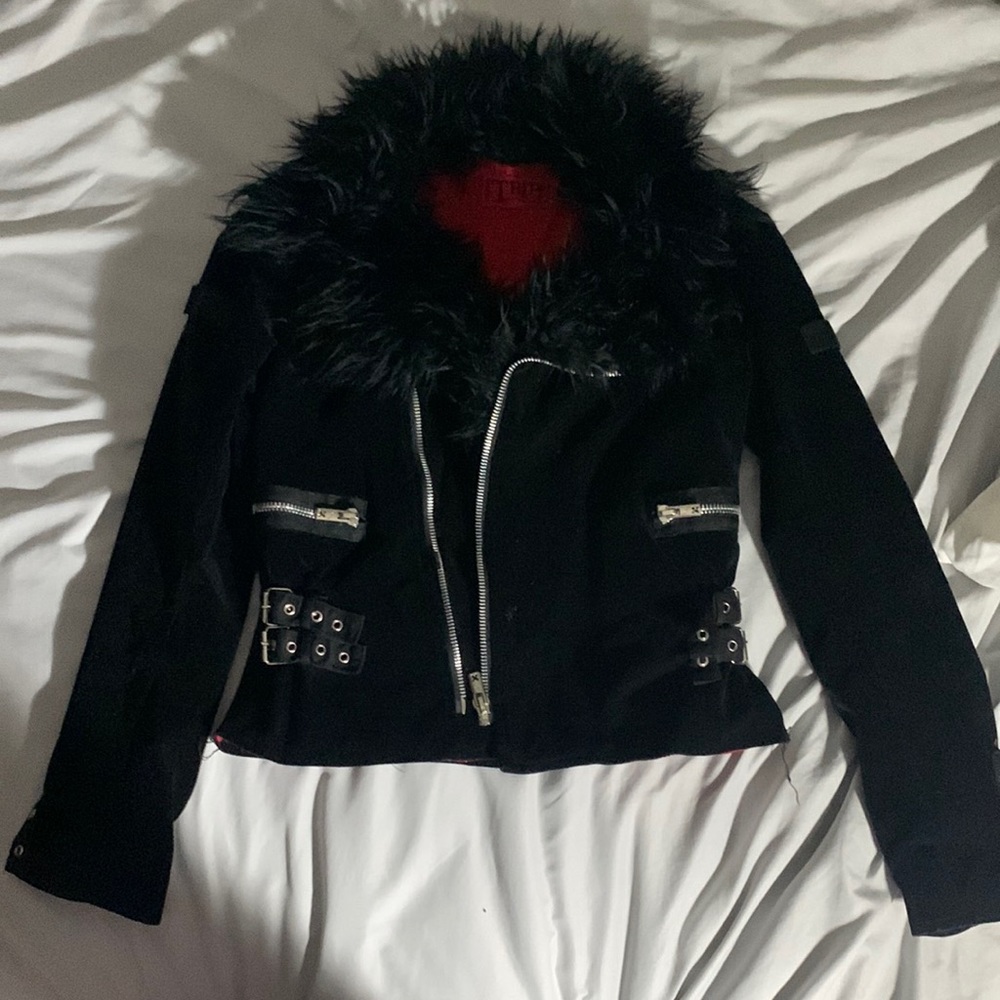 Tripp NYC Velvet Moto Jacket